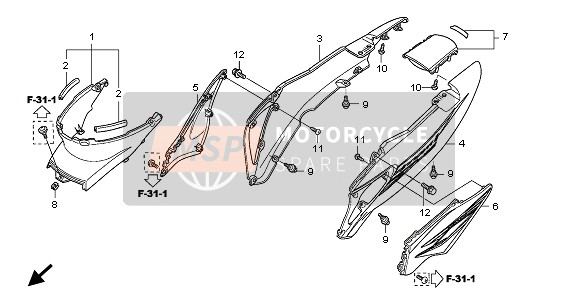 Honda ANF125 2007 Cubierta del cuerpo para un 2007 Honda ANF125